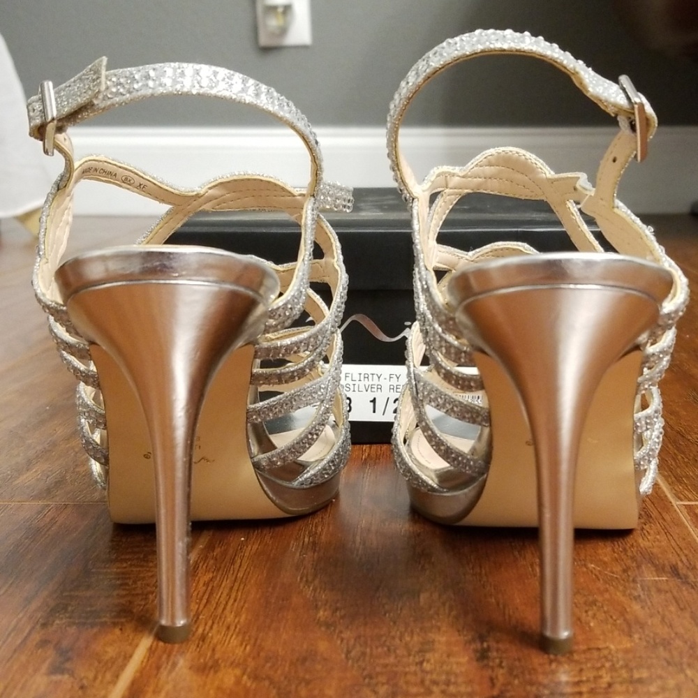 Nina Silver Dress Sandal Heels - Picture 4 of 4